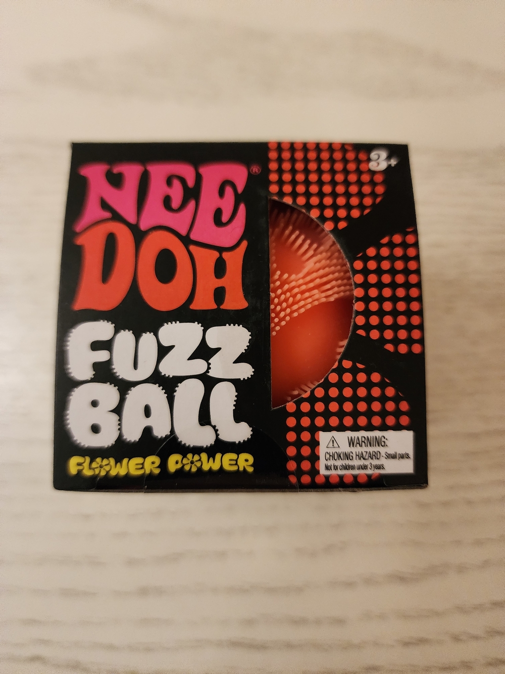 Authentic Needoh Fuzz Ball Flower Power - Orange